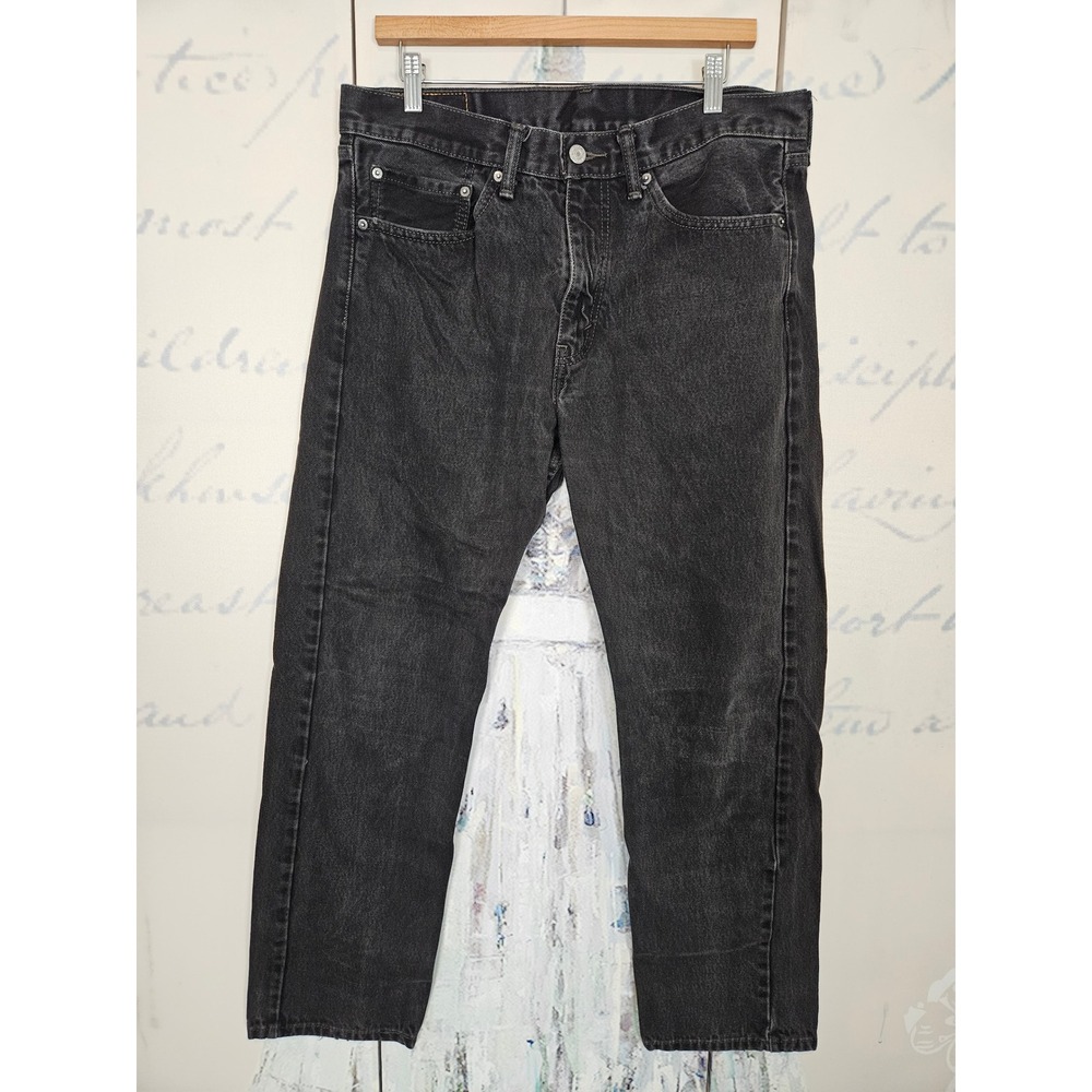 Levis 505 Regular Fit Mens Faded Black Straight Leg Jeans W34 L32